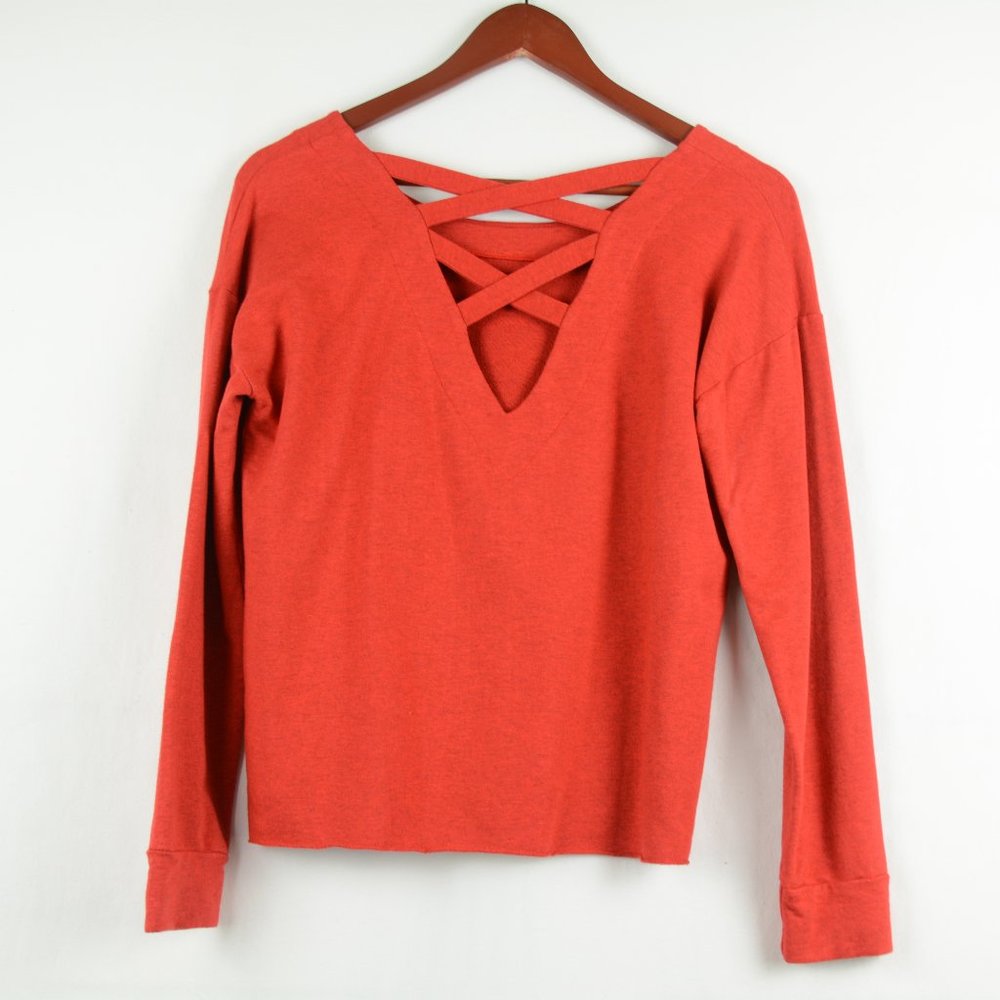 Splendid Varsity Cross Back Knit Shirt S - Picture 5 of 8